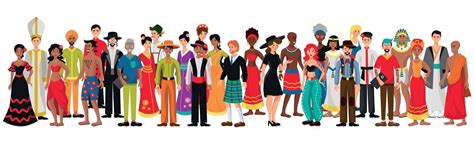 People of different nationalities on a white background - Vector ...