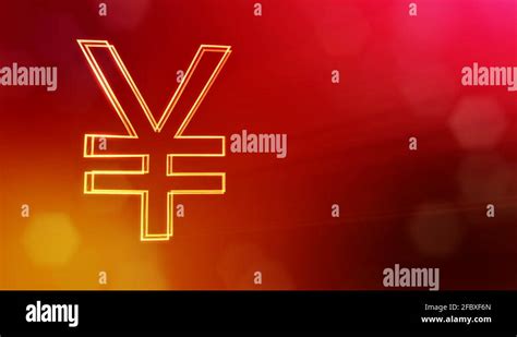 Animation icon or emblem of Japanese yen Logo. Background made of glow particles Stock Video ...