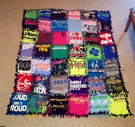 Tied blanket with all of my old t-shirts! | Shirt quilt, Tshirt crafts ...