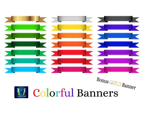 Ribbon Banner Clipart Straight Banner colorful Clipart , Vector and PNG ...