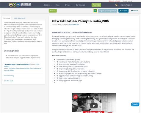 New Education Policy in India,2015 | OER Commons