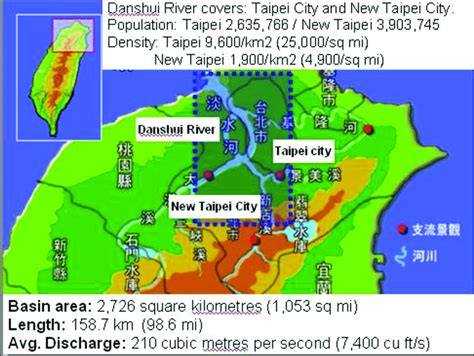 Map of Taipei Basin in the north Taiwan with information of the Danshui... | Download Scientific ...