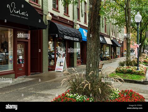 Downtown shops, Saratoga Springs, New York, USA Stock Photo - Alamy