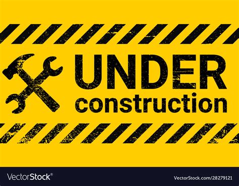 Under construction site banner sign black Vector Image