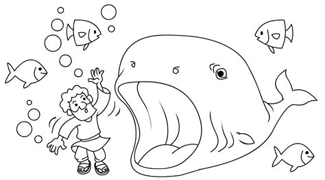 Jonah And The Whale Story Coloring Pages