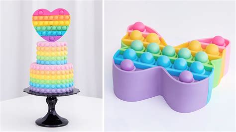 🌈 RaINbOW PoP It CaKEs - 🦋 3D Butterfly - 💖 Heart PoP It CAkE Topper - YouTube