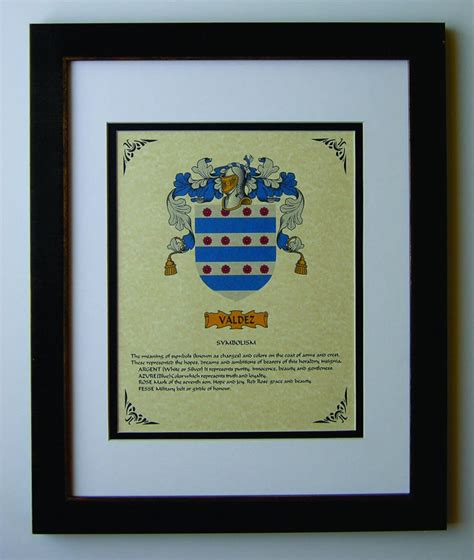 HERALDRY COAT of ARMS Valdez Family Crest Framed - Etsy