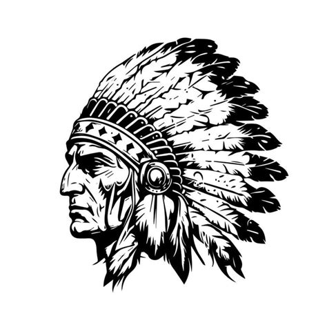 Native American Indian Chief Head Logo