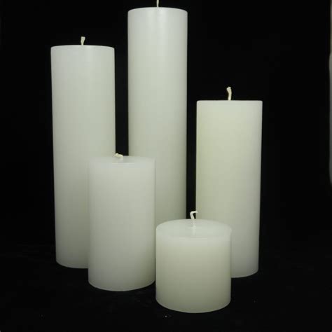 Pillar Candle-72x250mm (Tall candle back left). Made in NZ - Golden Glow Candles