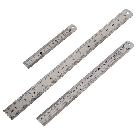 Buy 3 Pack Stainless Steel Ruler 16 inch 6 inch and 12 inch Metal Ruler ...