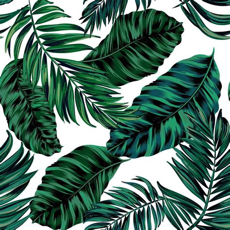 Tropical Leaves Seamless Pattern Vector Art, Icons, and Graphics for ...