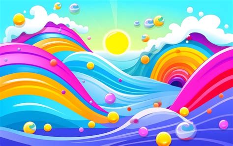 Premium AI Image | Artistic abstract cool summer background concept