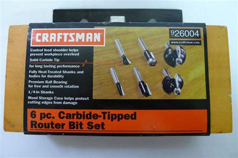 Purchase 6 pc Craftsman Carbide Tipped Router Bit Set 926004 in ., US ...