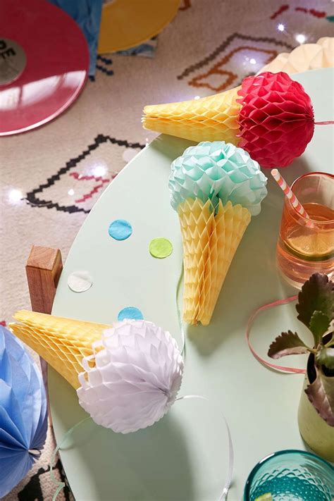 Ice Cream Honeycomb Party Decor Set | Honeycomb decorations, Party decorations, Honeycomb