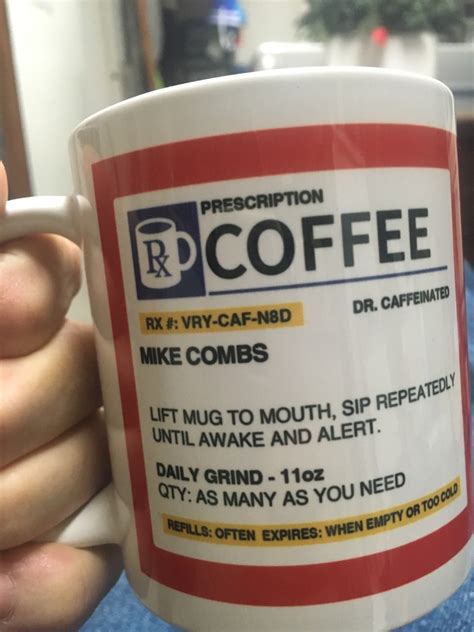 Personalized Prescription Coffee Mug / Cup - Custom Name