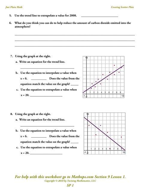 Line Of Best Fit Worksheet - Mmosguides