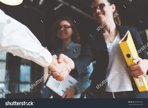 Young Business People Shaking Hands Office Stock Photo 653993425 ...