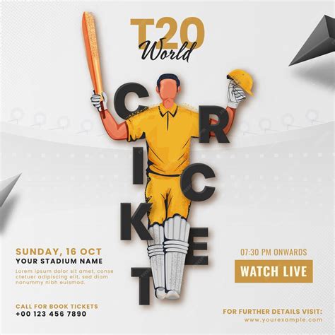 Premium Vector | T20 World Cricket Font With Faceless Batsman Player In Winning Pose And 3D ...