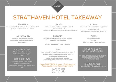 Takeaway Menu | Strathaven Hotel