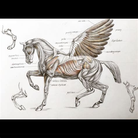 Pegasus anatomy of a horse | Mythical creatures drawings, Animal skeletons, Mythical creature ...