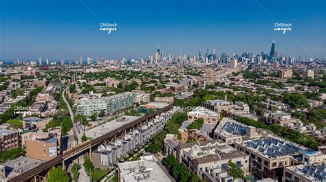 Aerial Drone View of West Town Chicago - chistockimages.com