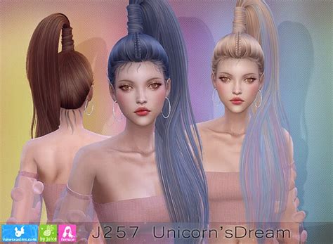 J257 Unicorn's Dream Hair at Newsea Sims 4 » Sims 4 Updates