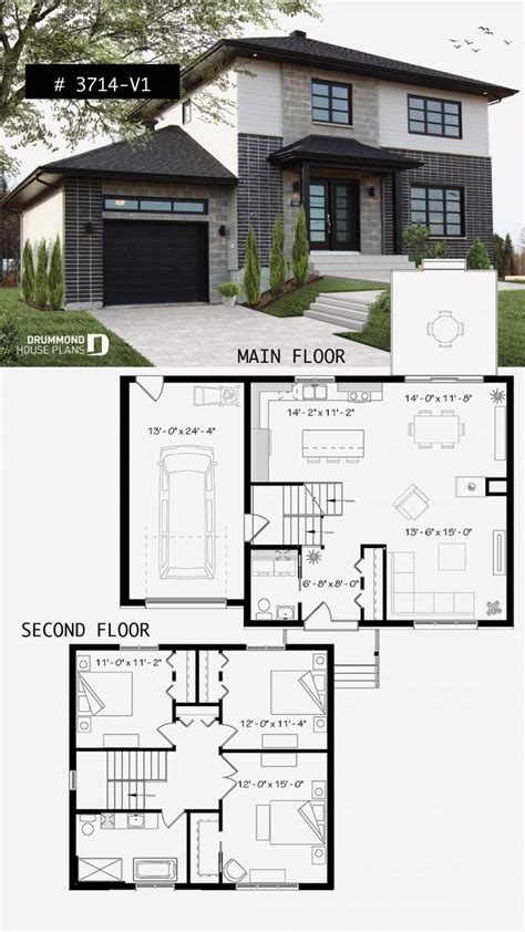 Two Storey House Design With Floor Plan With Elevation