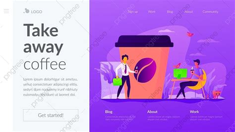 Huge Coffee Cup And Tiny Business People Drinking Take Away Coffee Outside And In Office Mockup ...