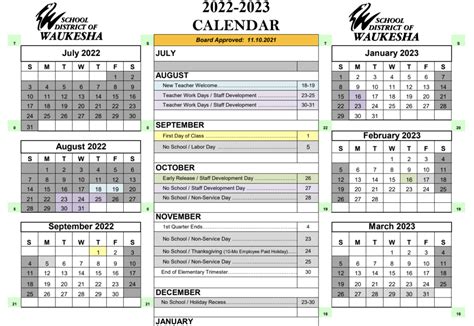 2022-2023 District Calendar | Waukesha South High School