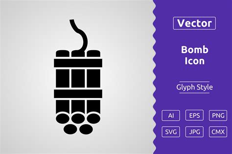 Vector Bomb Glyph Icon Graphic by Muhammad Atiq · Creative Fabrica