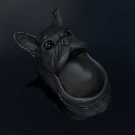 STL 3D print file dog bowl French bulldog High-polygon 3D model 3D ...