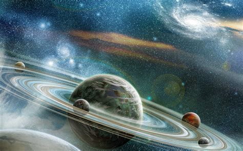 Download wallpapers sci-fi, saturn, 4k, solar system, stars, galaxy, planets, universe for ...