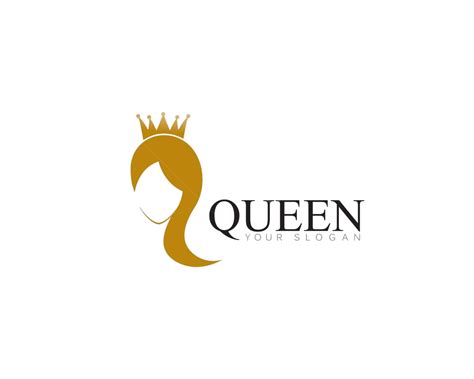 Logo Vector Illustration Of A Crowned Beauty Queen With Golden Charm Vector, Design, Model, Line ...