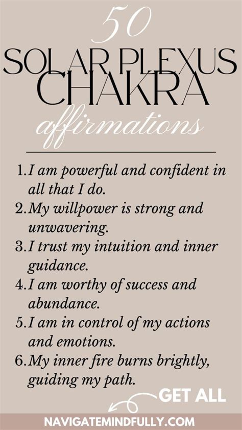 50 Solar Plexus Chakra Affirmations for Boosting Confidence