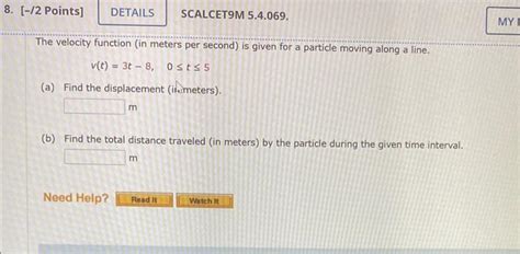 Solved The velocity function (in meters per second) is given | Chegg.com