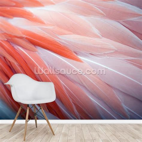 Fabulous Flamingo Feathers Wallpaper Mural | Wallsauce US