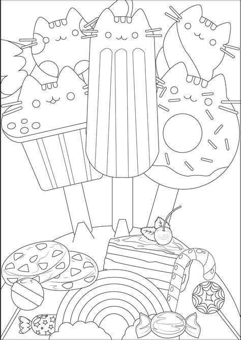 Assorted sweet pusheen - Doodle Art Coloring Pages for Kids