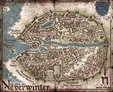 Neverwinter map #Neverwinter #D&D | Fantasy world map, Fantasy map, Fantasy city map