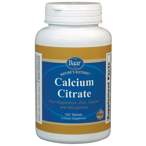 Calcium Citrate 600 mg, 100 Tablets