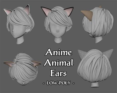 3D model Anime Animal Ears VR / AR / low-poly | CGTrader