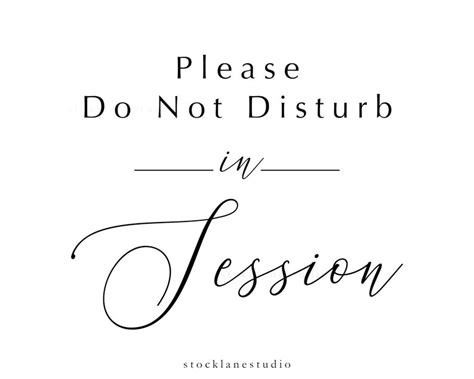 Printable Do Not Disturb in Session Sign DIY Quiet Door Sign | Etsy