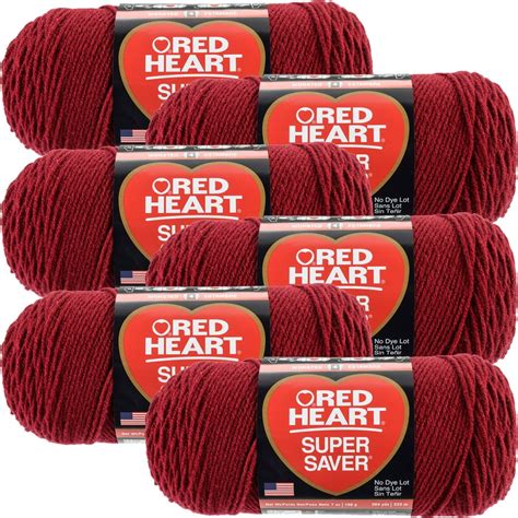 Red Heart Super Saver Yarn-Burgundy, Multipack Of 6 - Walmart.com - Walmart.com