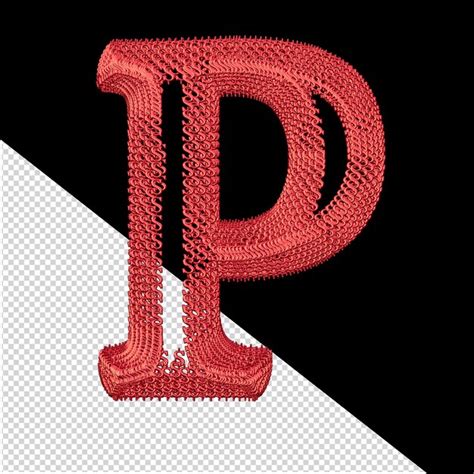 Premium PSD | Symbol made of red dollar 3d signs letter p