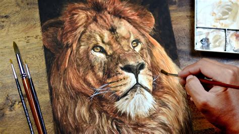 Lion Watercolor Painting