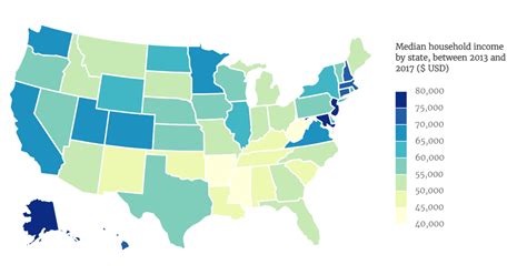 Median Household Income In Every Us State From The Census