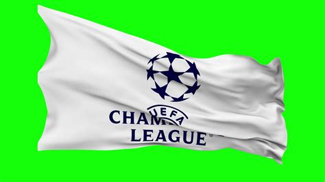 Union of European Football Associations, UEFA Flag Waving Seamless Loop in Wind, Chroma Key ...