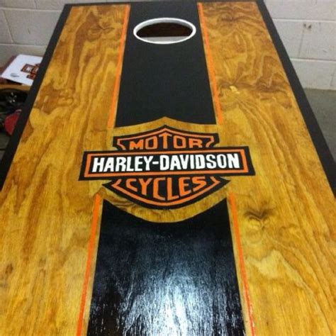 Hand painted Harley Davidson corn hole - perfect gift for my brother-in ...