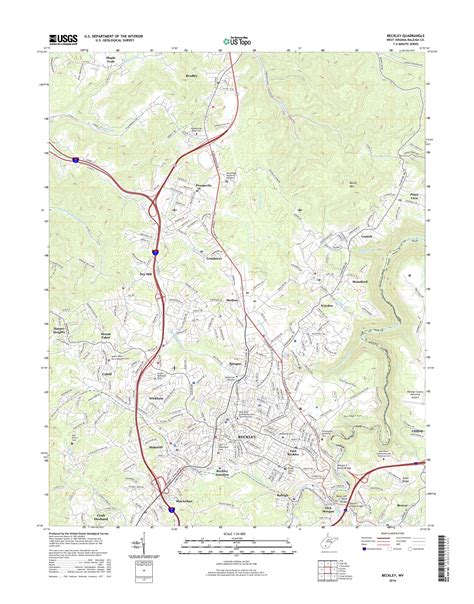 MyTopo Beckley, West Virginia USGS Quad Topo Map