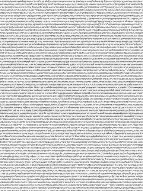 The entire shrek script in one image : r/Shrek