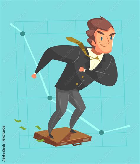 Businessman in a suit. Cartoon style character. Vector illustration. Stock Vector | Adobe Stock